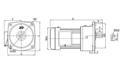 100W/750W AC Getriebemotor (klein)