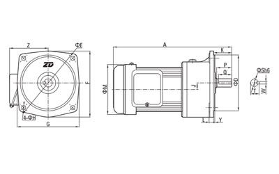 100W/1500W AC Getriebemotor (klein)