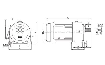 200W/1500W AC Getriebemotor (klein)