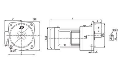 200W/1500W AC Getriebemotor (klein)