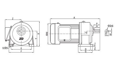 400W/750W/1500W AC Getriebemotor (klein)