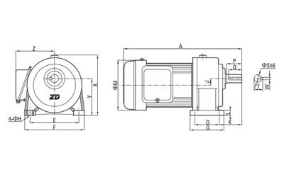 1500W AC Getriebemotor (klein)