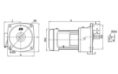 1500W AC Getriebemotor (klein)